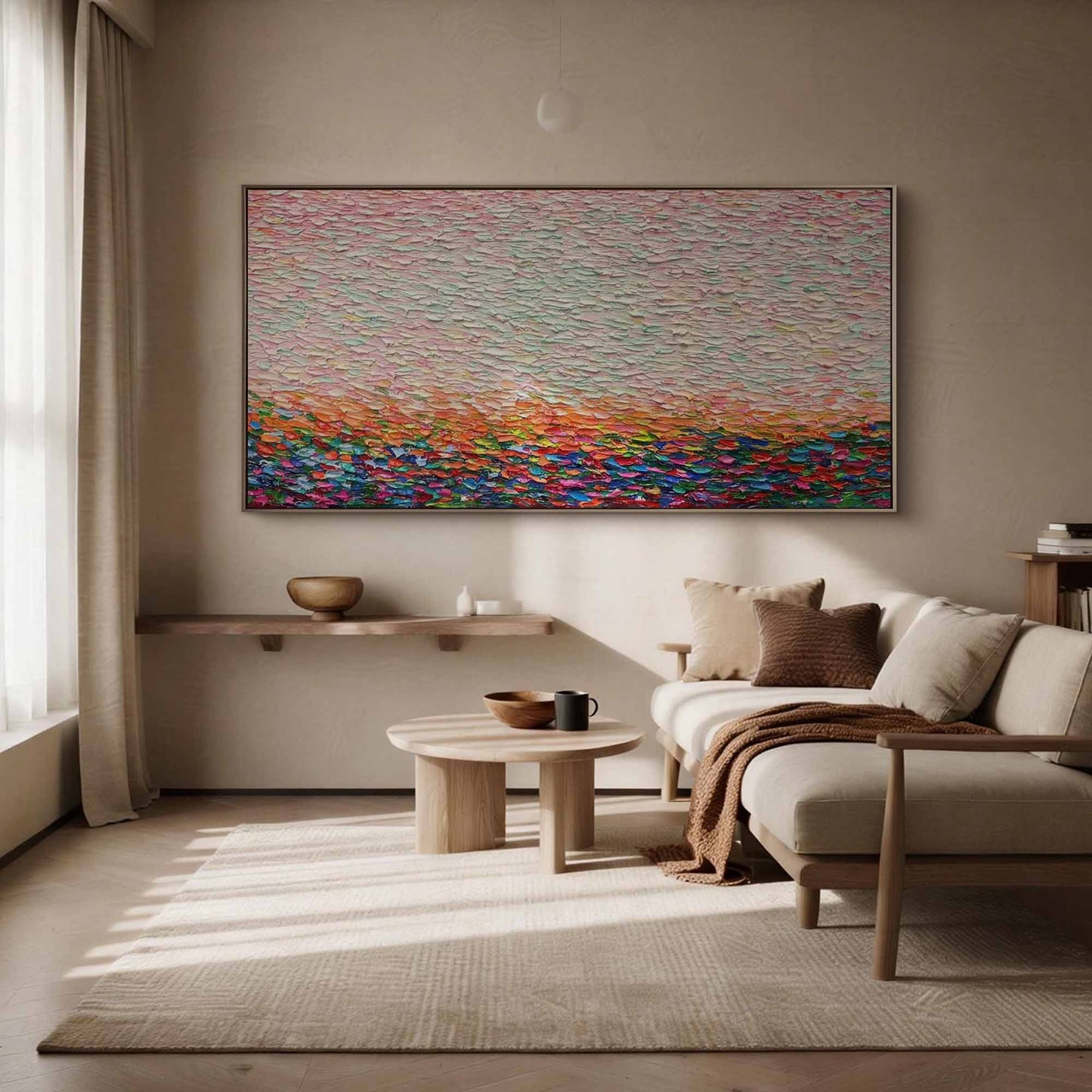 Blush Meadow Horizon Painting