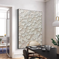 Whisper Bloom White Floral Textured Painting