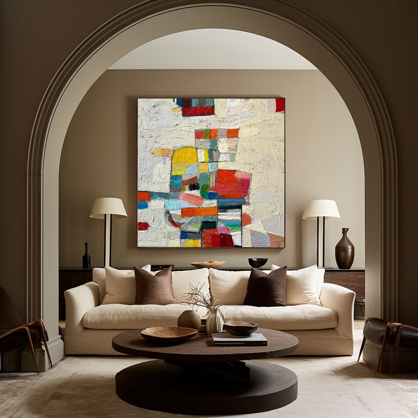 Chromatic Balance Geometric Abstract Painting