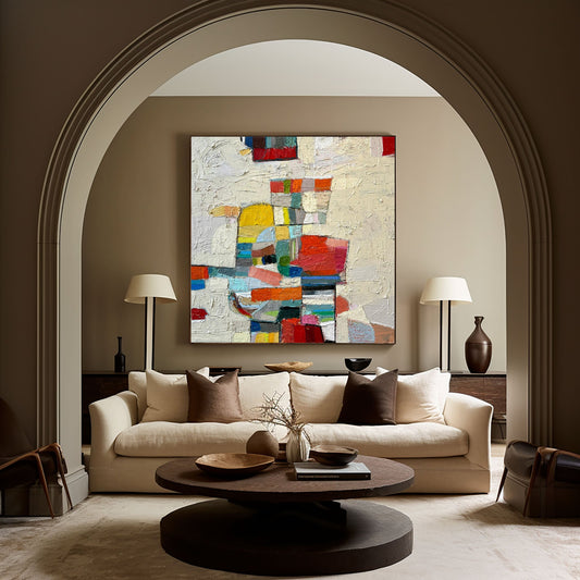 Chromatic Balance Geometric Abstract Painting