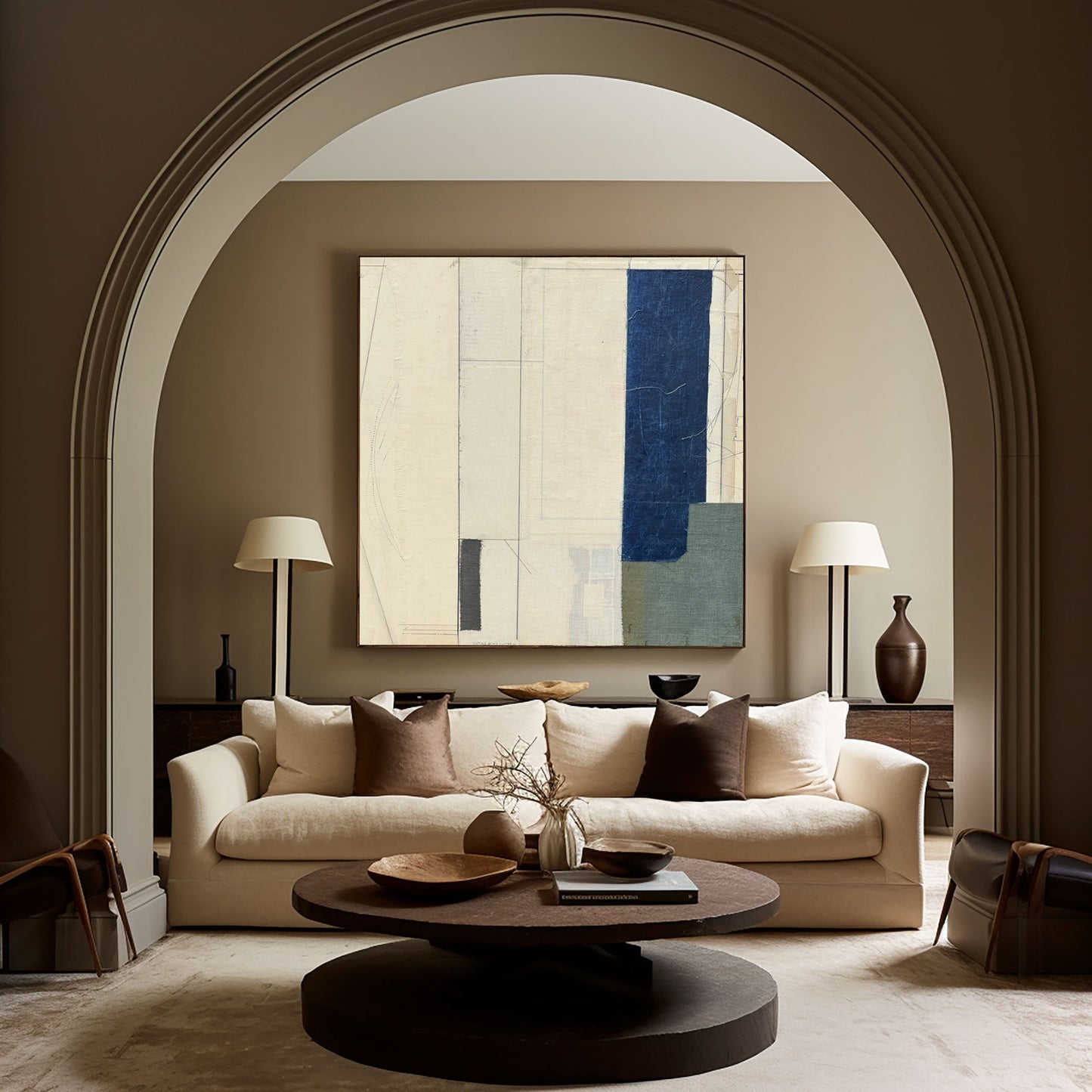 Deep Indigo Modern Abstract Painting