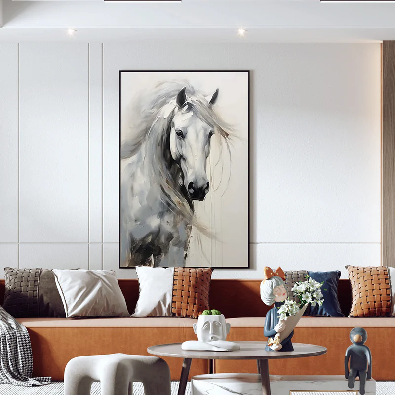 Ethereal White Stallion Painting