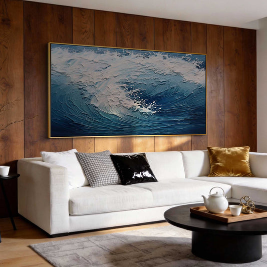 Azure Surge Ocean Painting