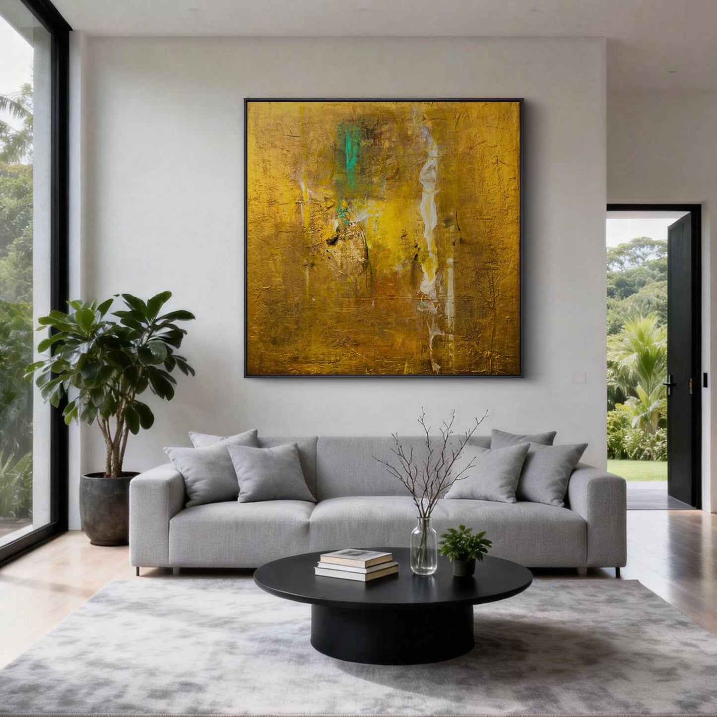 Golden Haze Abstract Painting