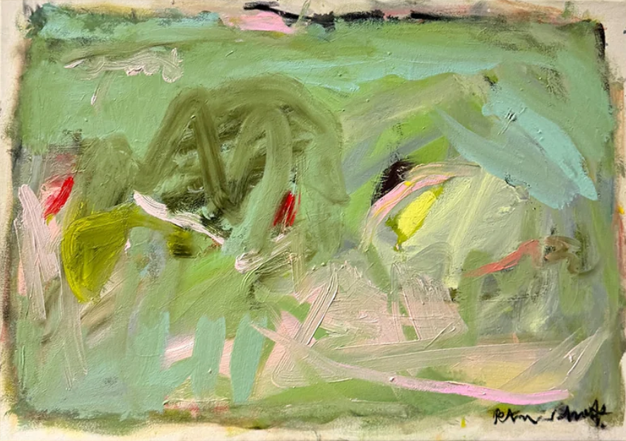Sage Meadow-Green Abstract Painting