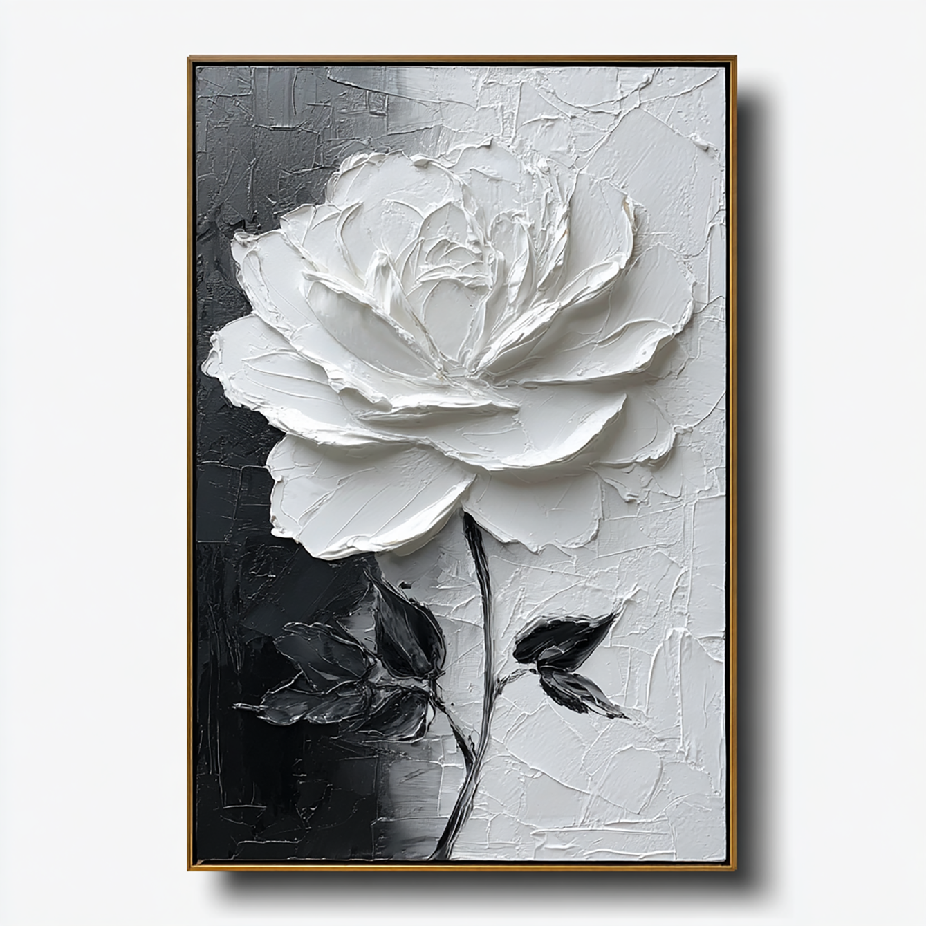 White Textured Flower Painting #ART17