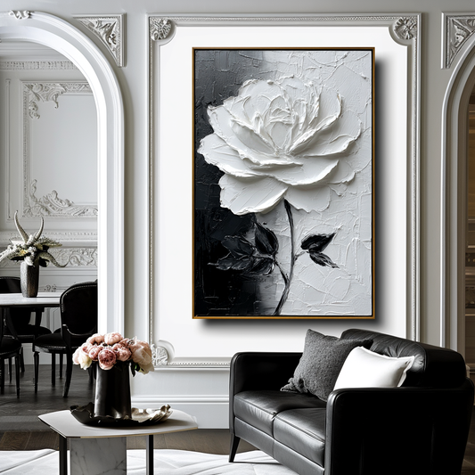 White Textured Flower Painting #ART17