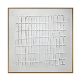White Grid Textured Minimalist Painting