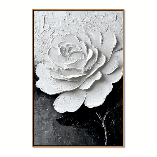 White 3D Textured Flower Painting #ART18