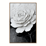 White 3D Textured Flower Painting #ART18
