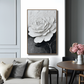 White 3D Textured Flower Painting #ART18