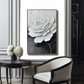 White 3D Textured Flower Painting #ART18