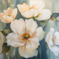 Ivory Bloom Serenity Floral Painting