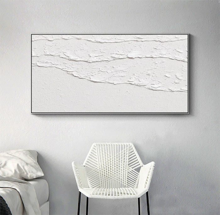 Minimalist White Texture Painting