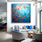 Blue and Orange Fish Abstract Painting #ART01