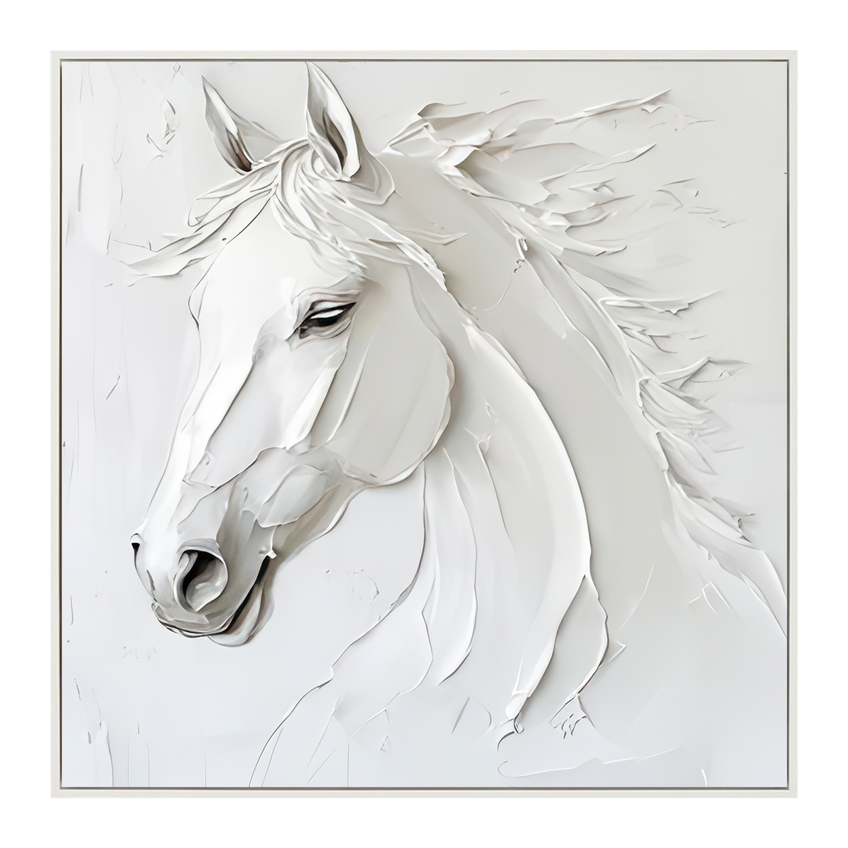 Pure Majesty White Horse Textured Painting