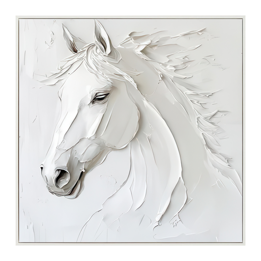 Pure Majesty White Horse Textured Painting