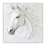 Pure Majesty White Horse Textured Painting