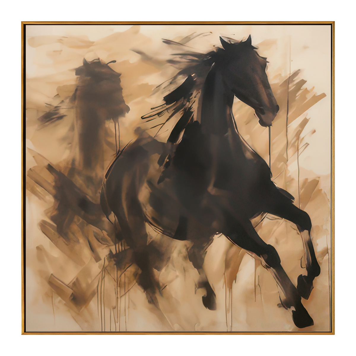 Gallop Spirit Black Horse Painting