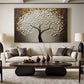 Silver Leaf Tree Textured Abstract Painting