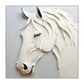 Majestic White Horse Textured Painting