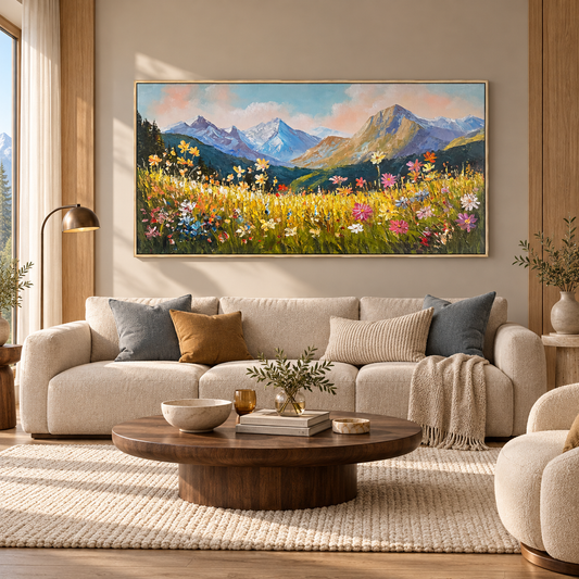 Alpine Bloom Landscape Painting