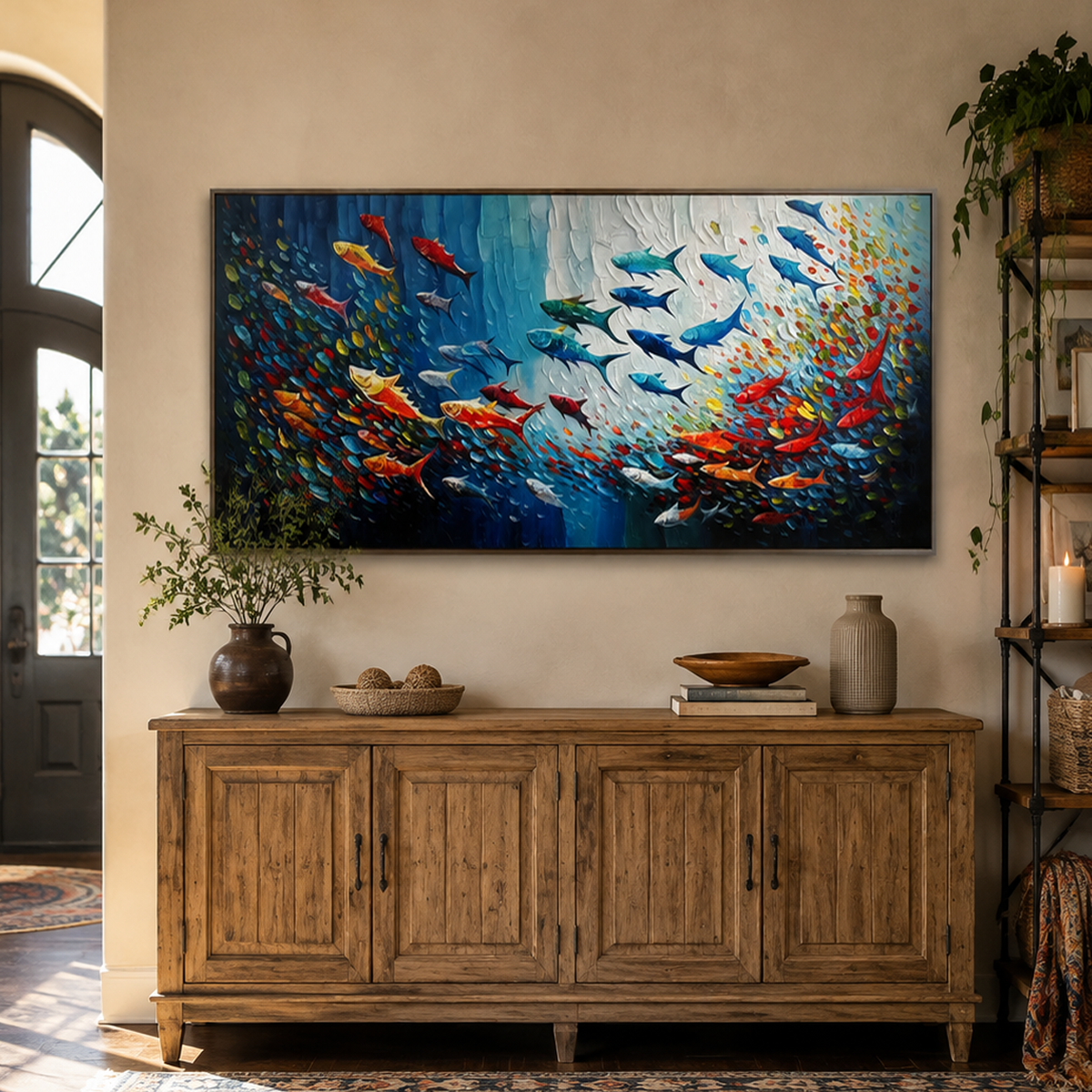 Colorful Fish Abstract Painting