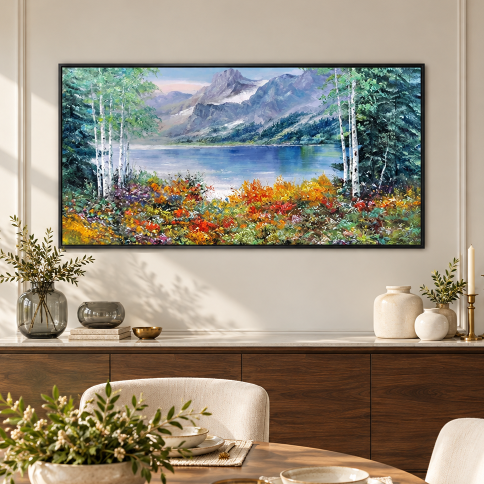 Mountain Lake Landscape Painting