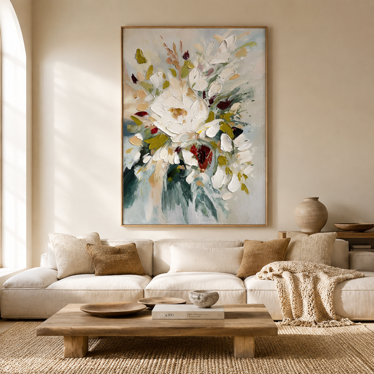 Ivory Bloom Poetic Abstract Painting