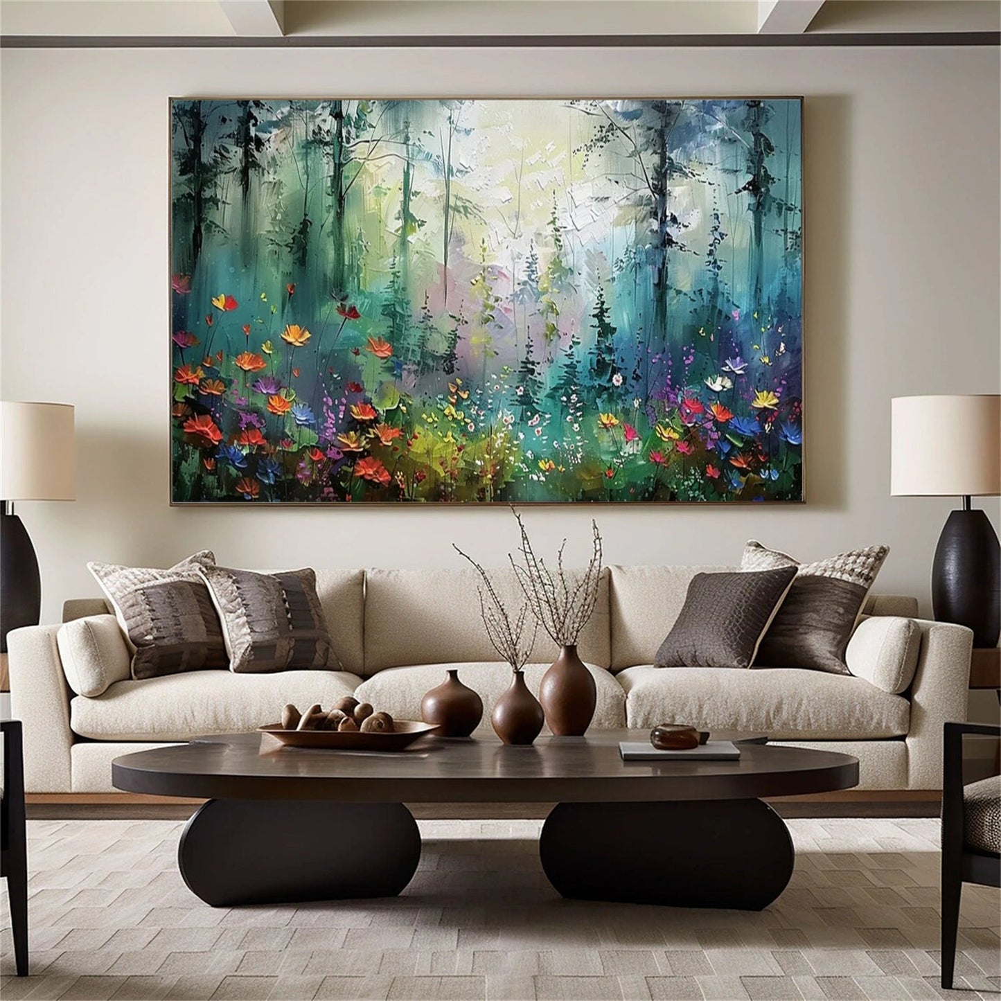 Whispering Woodland Garden Abstract Painting