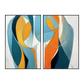 Aurora Motion Abstract Color Painting Set Set of 2