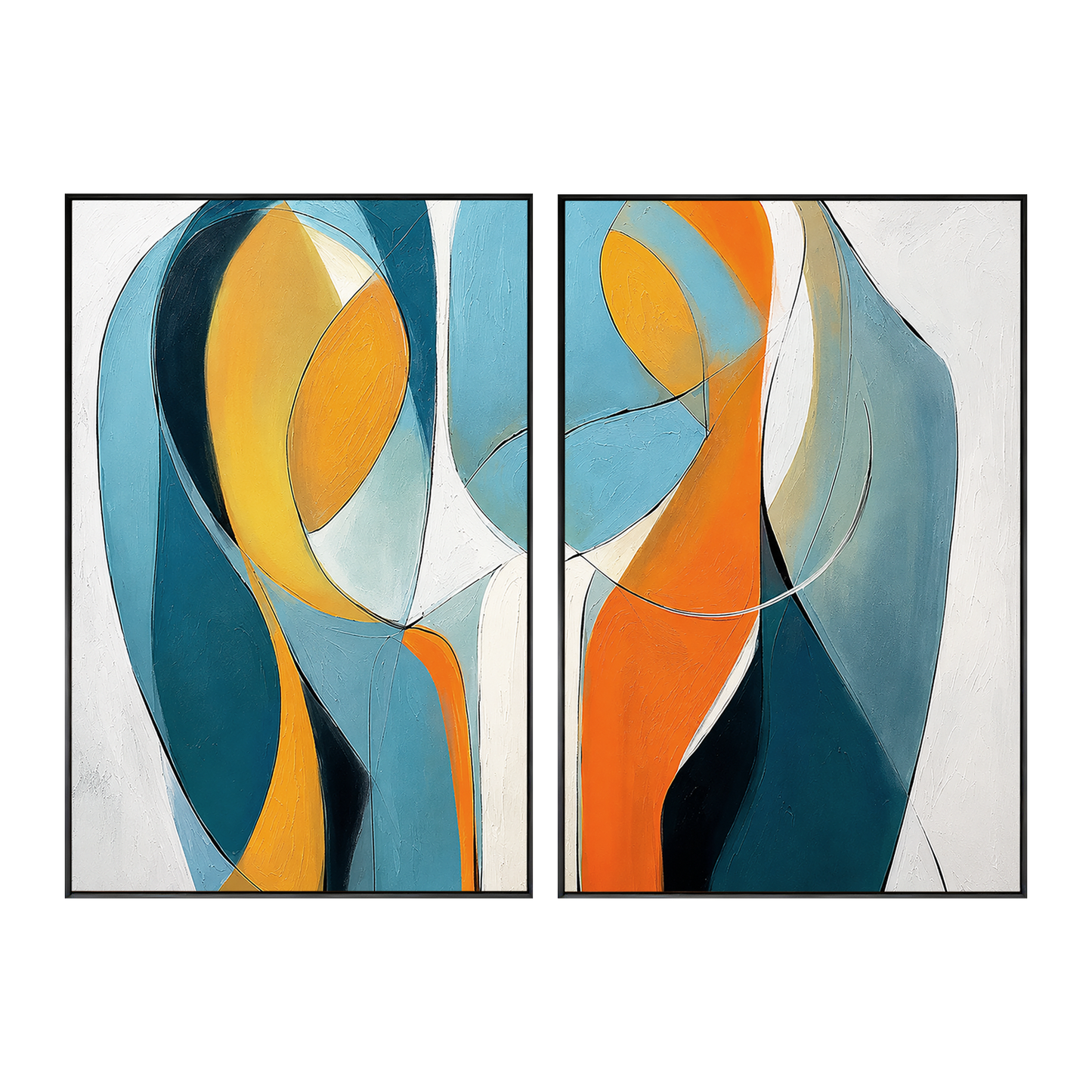 Aurora Motion Abstract Color Painting Set Set of 2
