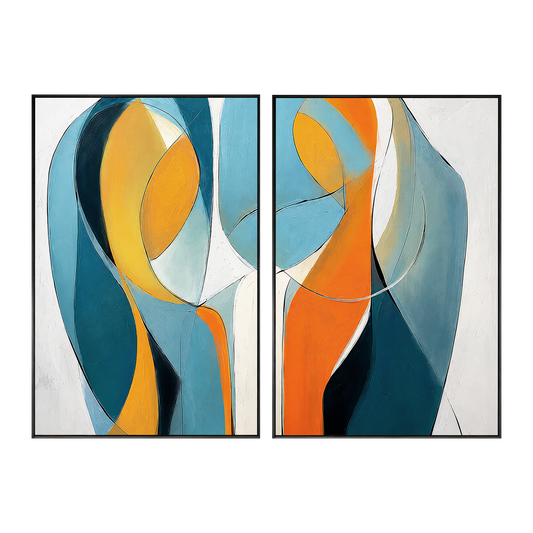 Aurora Motion Abstract Color Painting Set Set of 2