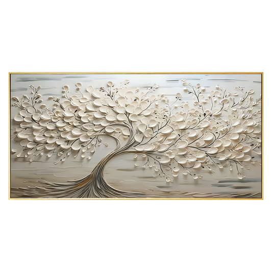 Ethereal Silver Tree Painting
