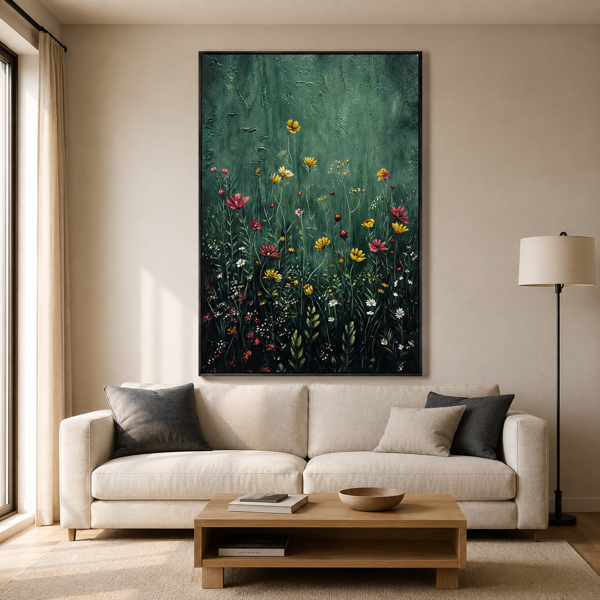 Twilight Meadow Floral Painting