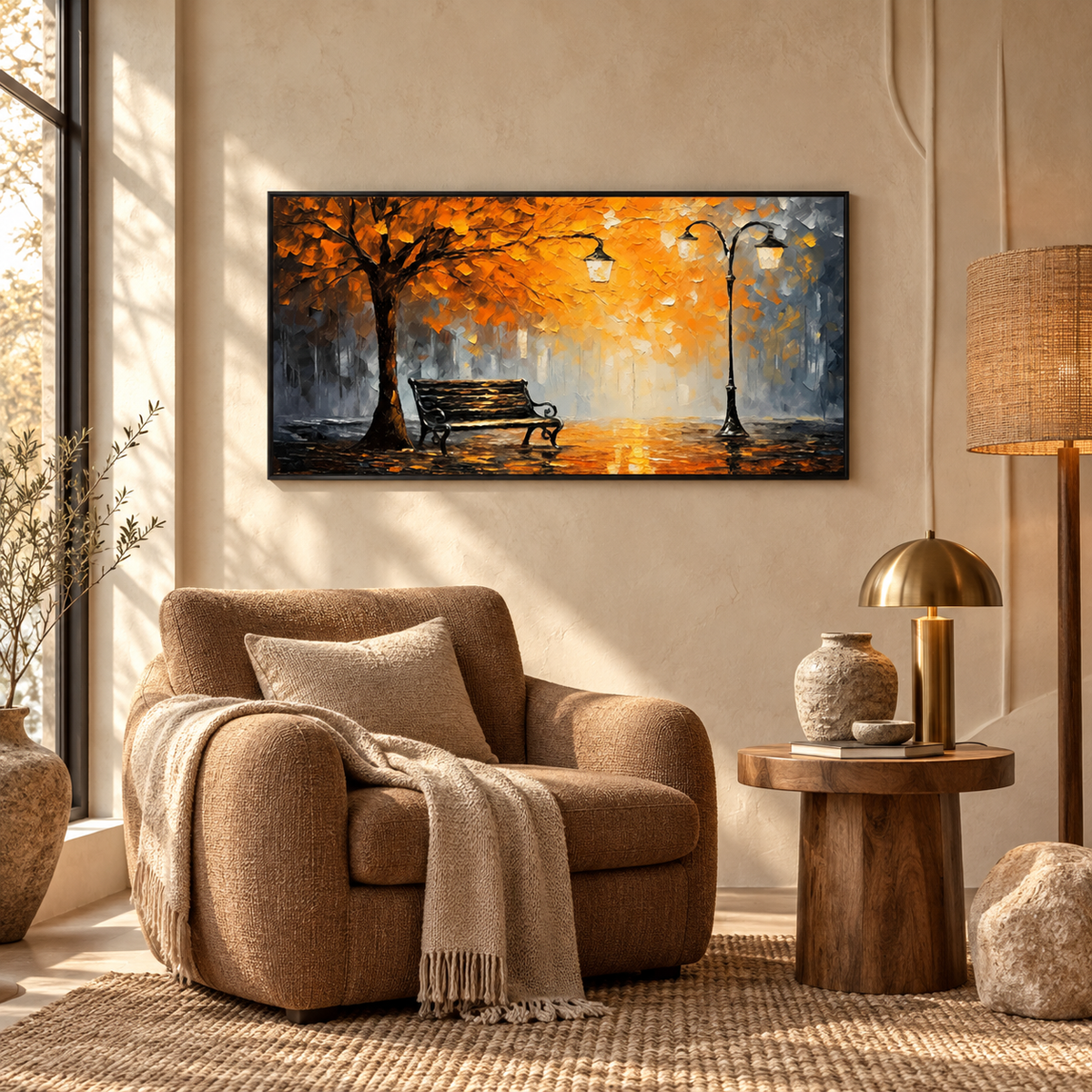 Autumn Park Night Painting