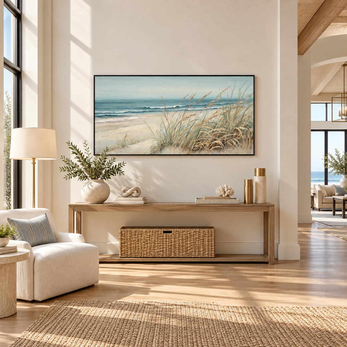 Coastal Whisper Seaside Grassland Painting