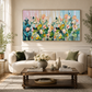 Blush Meadow Floral Impasto Oil Painting