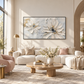 White Floral Textured Painting