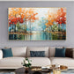 Autumn Stillwater Forest Abstract Painting