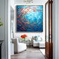 Blue and Orange Fish Abstract Painting #ART01