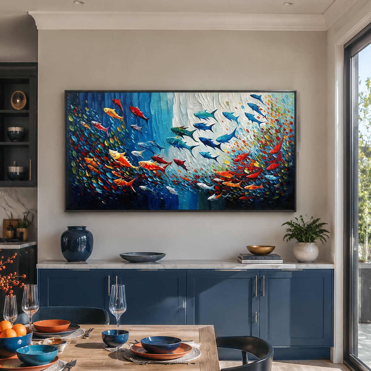 Colorful Fish Abstract Painting