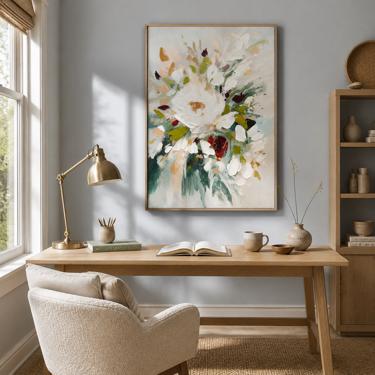 Ivory Bloom Poetic Abstract Painting
