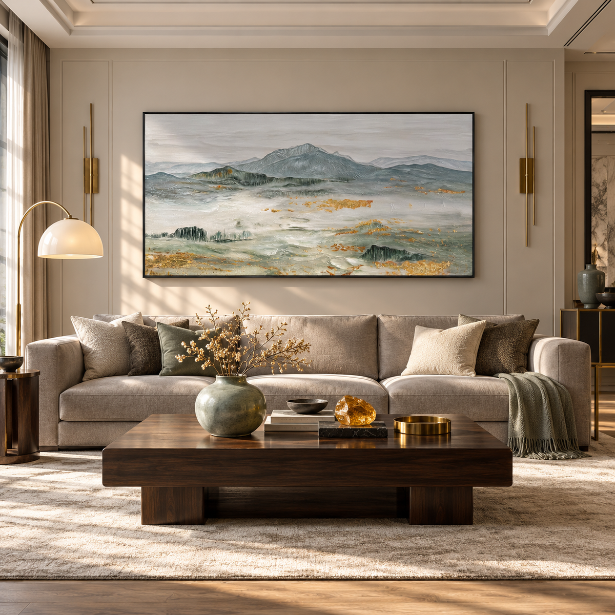 Whispered Peaks Textured Landscape Painting