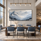 Silent Peaks Textured Mountain Painting