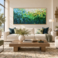 Emerald Mosaic Textured Abstract Painting