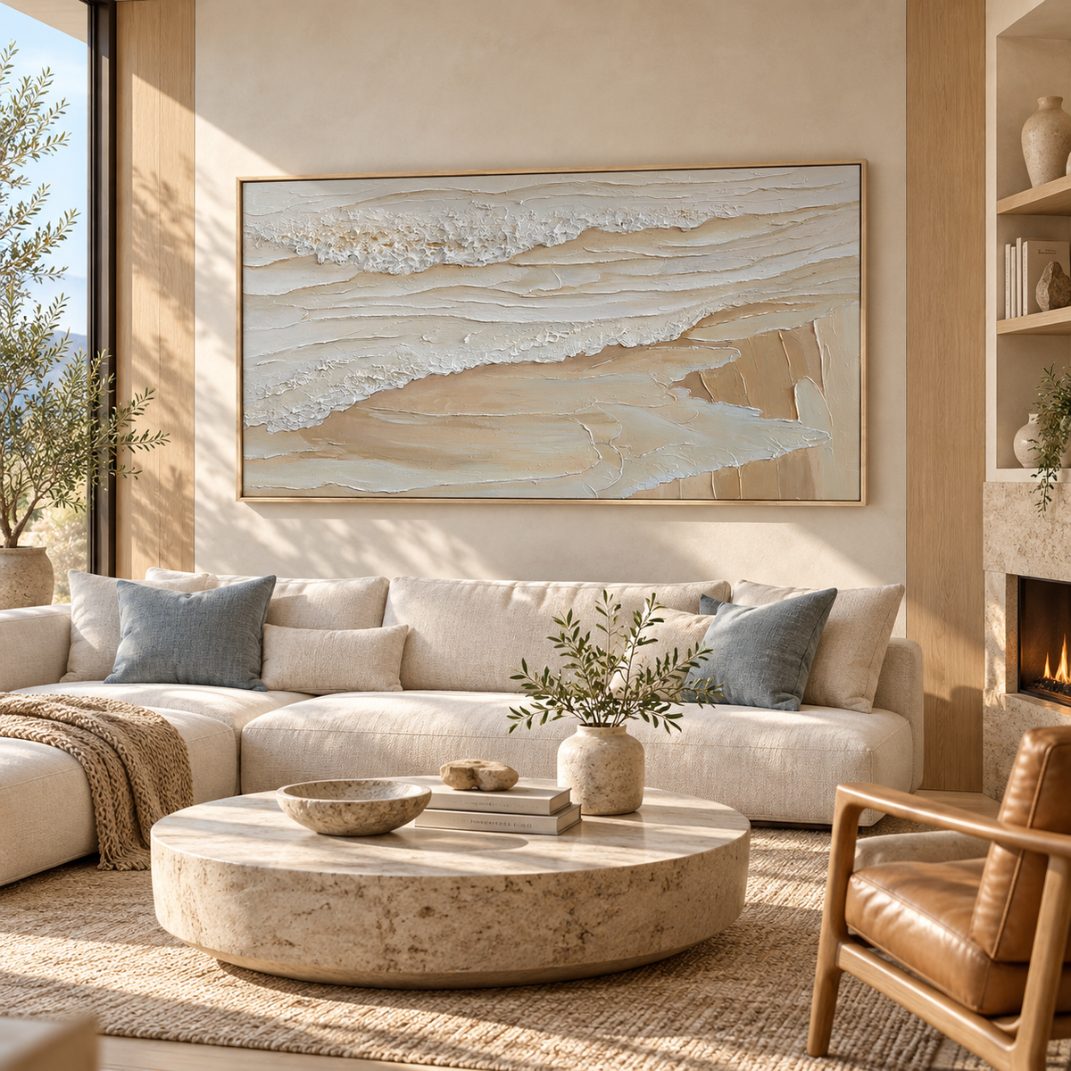 Whispering Shore Sand Abstract Painting
