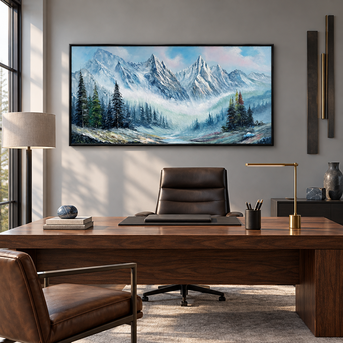 Blue Mist Mountain Landscape Painting