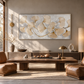 Golden Harmony Ginkgo Leaf Painting