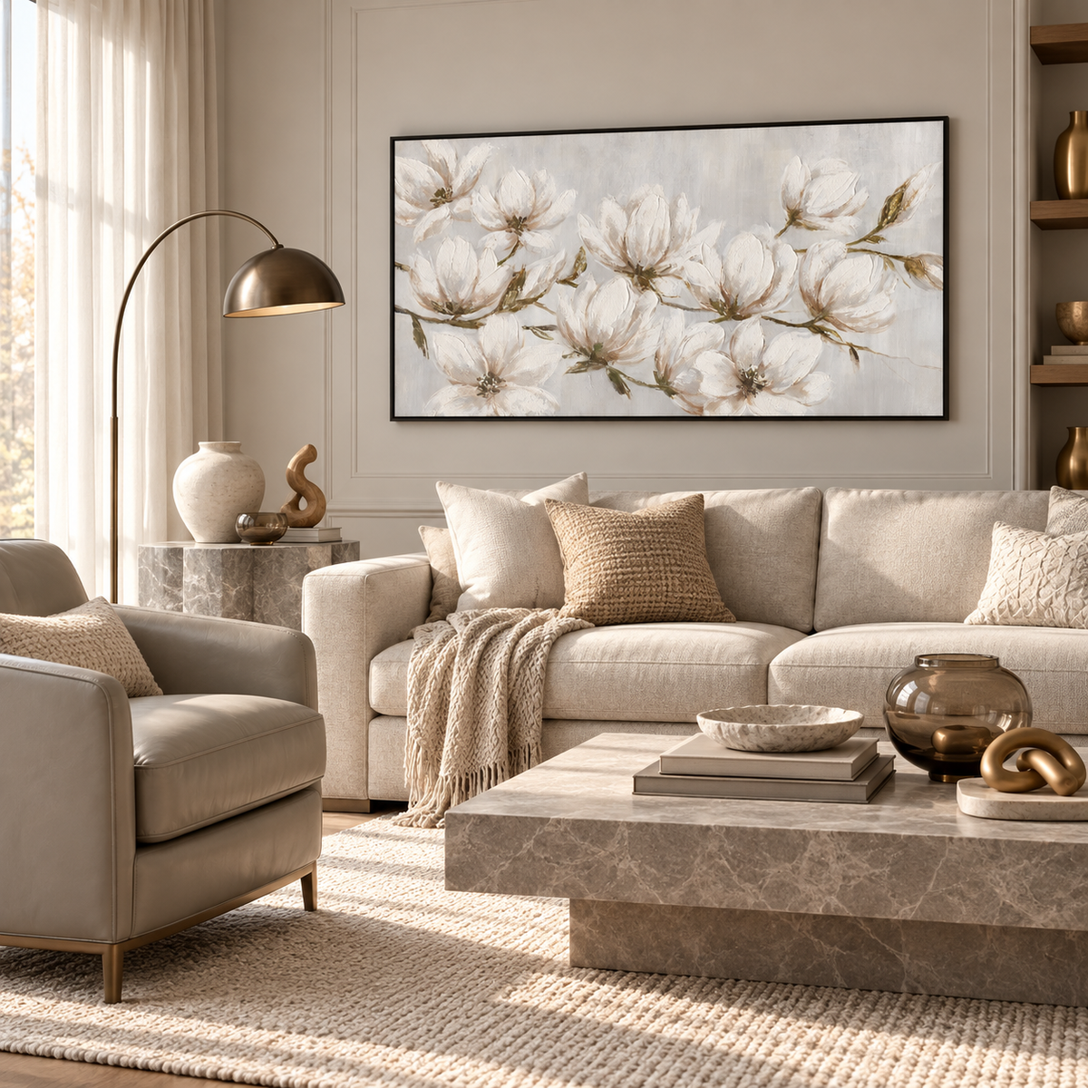 Graceful Blossoms - Magnolia Horizontal Painting